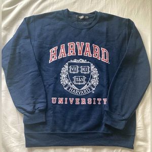Missguided Navy Harvard Sweatshirt - Size Small